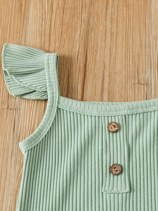 Newborn Baby Girl Clothes Set Sleeveless Bodysuit Printed Shorts 3pcs...