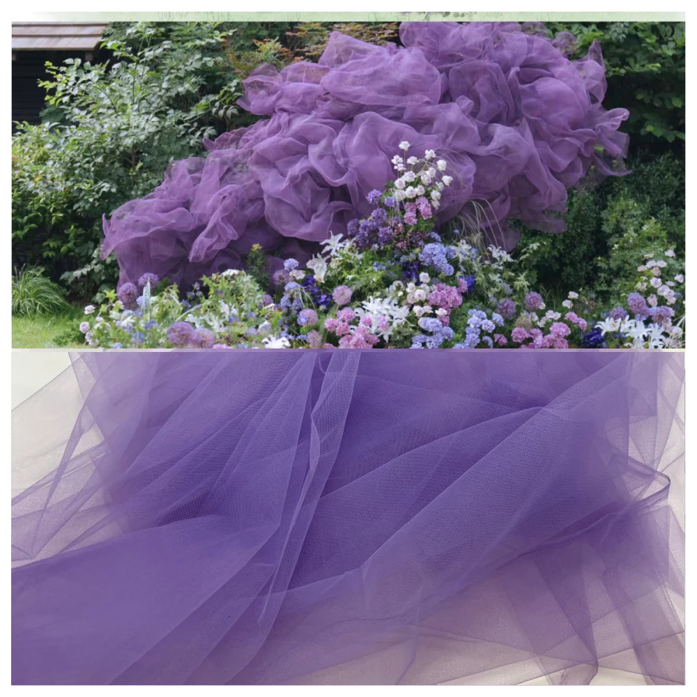 Purple Bridal Tulle Fabric for Wedding Veils and Gowns