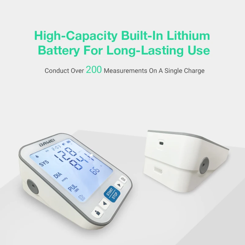 Blood pressure monitor 4.8inch Backlit LCD Auto Fast Measurement Rechargeable Battery Voice Announce Durable