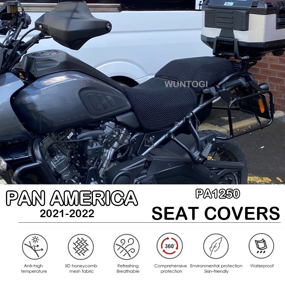 For Harley Davidson Pan America 1250 S Motorcycle Seat Cover 3D Mesh Fabric Seat Protect Cushion Pan America Accessories for pan america 1250 s pa1250 s pan america 1250 2021 exhaust pipe cover motorcycle screamin eagle exhaust shield insert