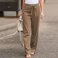 Effortlessly blend style and comfort with our Cotton Linen Wide Leg Soft Pants 2