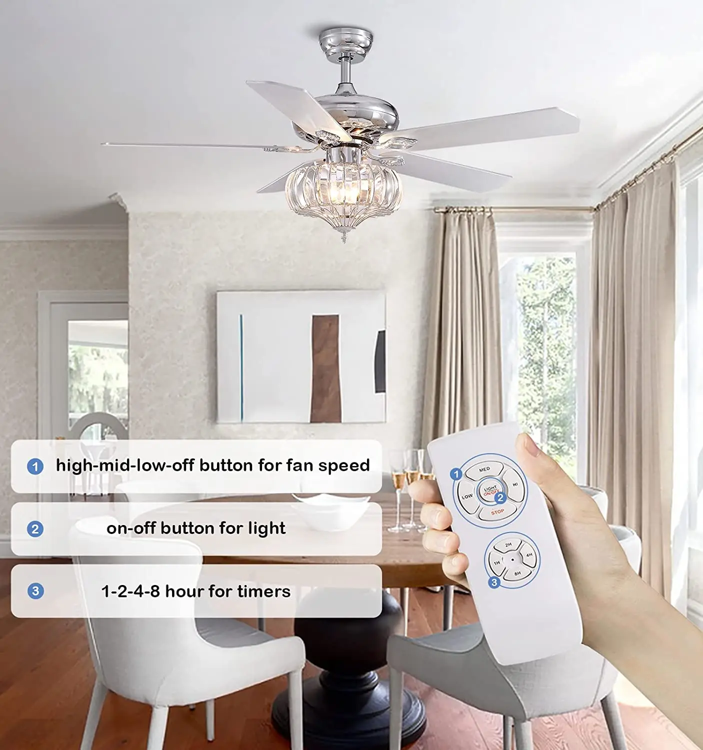 天井ファンライト リビングルーム サイレントシーリングファンライト 5