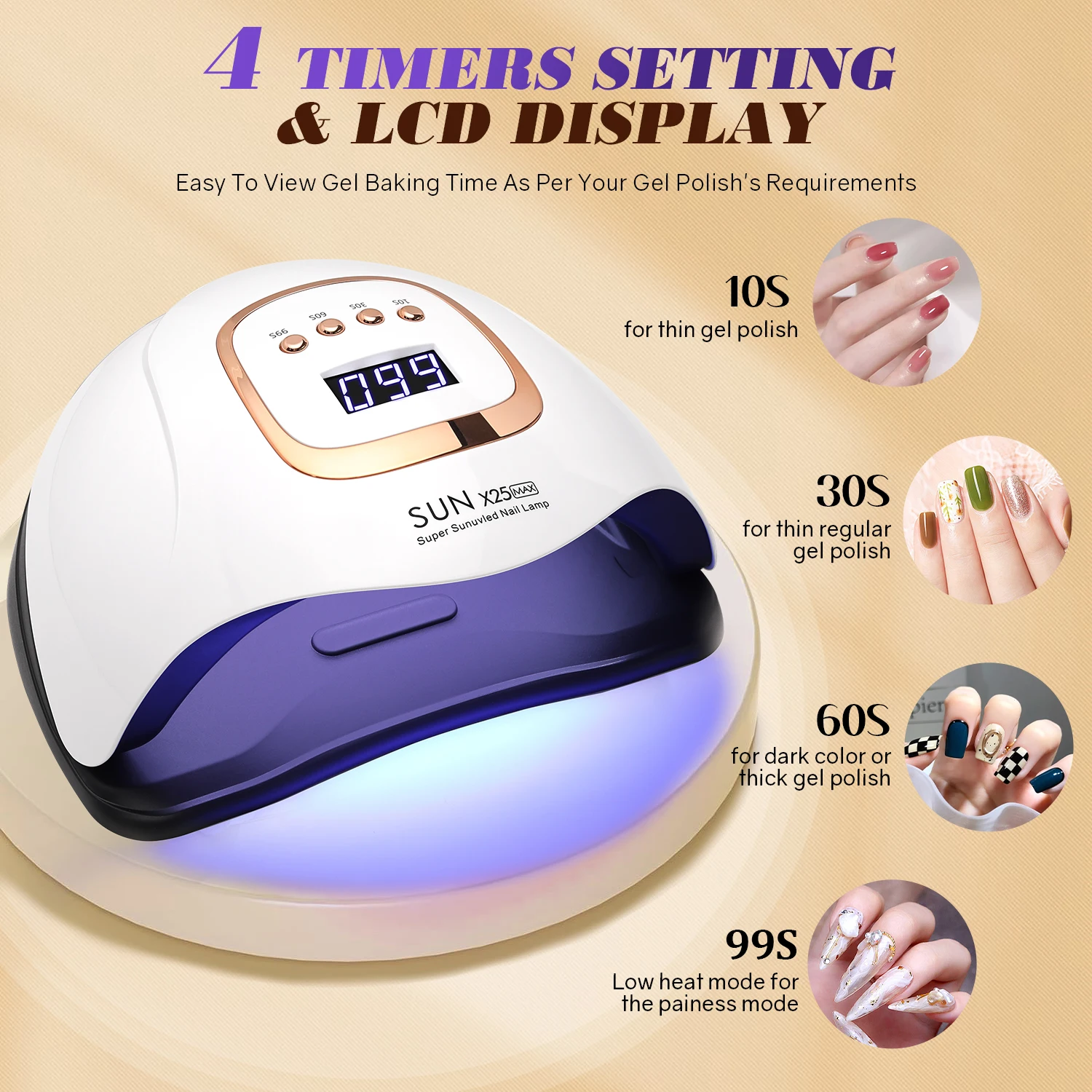 Sun-X25-max 380W 81LEDs UV LED Lamp for Nails Powerful Nail Dryer For Curing All Gel Nail Polish Drying UV Light for Manicure 2