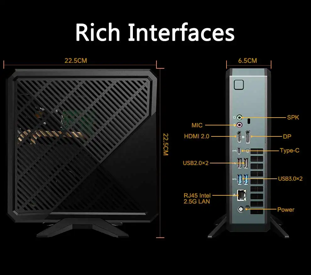 AMD Ryzen 9 Gaming Mini PC with 5900HX, DDR4, M.2 NVMe, SATA, Radeon Graphics, Windows 11 - Micro Gamer Desktop Computer for 4K HD, DP, and WiFi 6. Description Image.This Product Can Be Found With The Tag Names Barebone Mini PC, Computer Office, Mini tree amd micro pc gaming computer