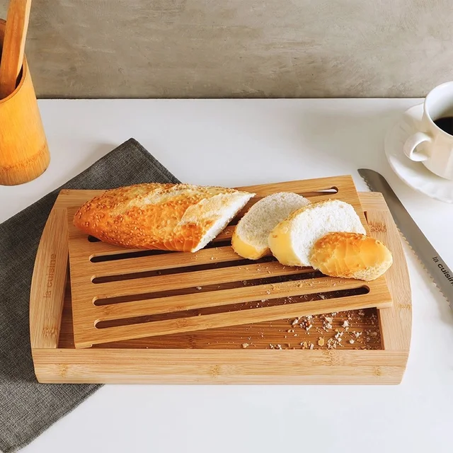 Tabla de cortar pan con bandeja de cuchara resistente, canales horizontales  de madera, perfecta para todo tipo de cocina, cortar y rebanar todo tipo de  panes - AliExpress