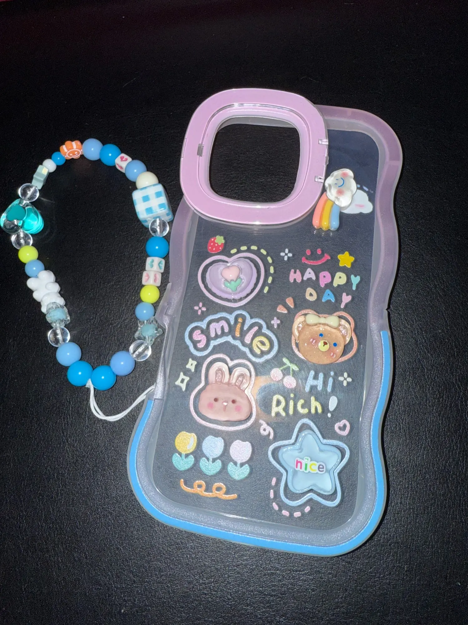 Kawaii Rainbow iPhone Case, customer photo