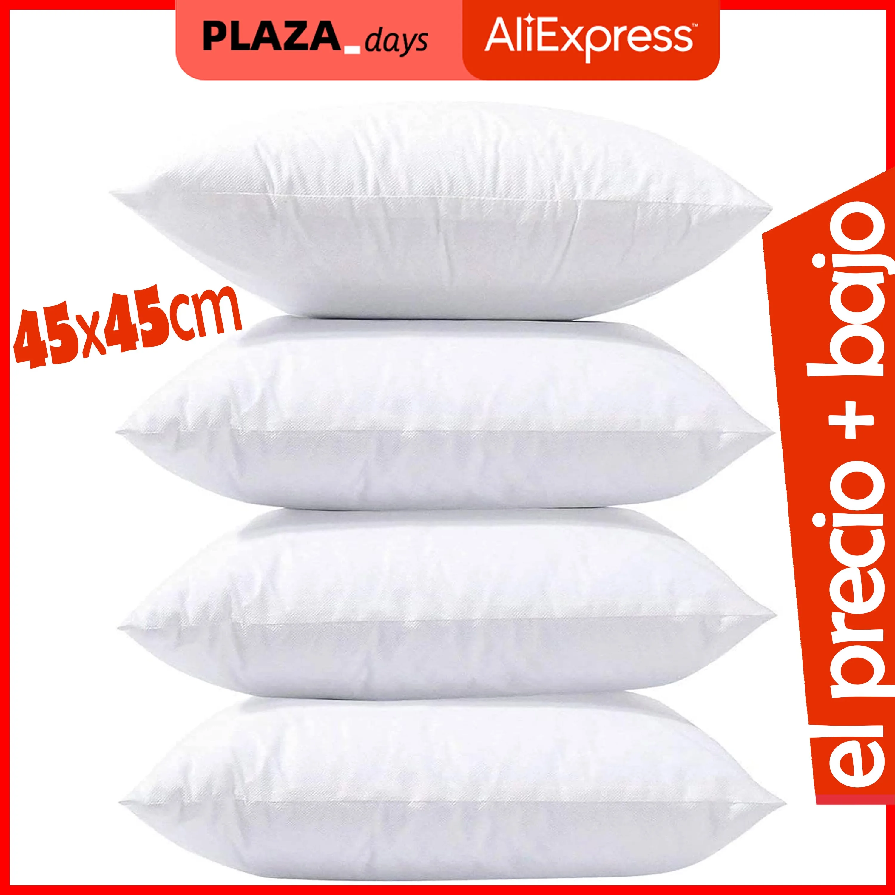 Relleno Para Cojín Monarca Lavable 45x45 Set De 6 Pz