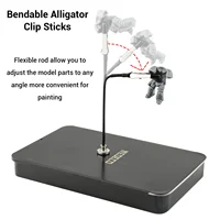 Model Painting Stand Base Holder and 12PCS Magnetic Bendable Alligator Clip Sticks Set Modeling Tools for Airbrush Hobby Model 2