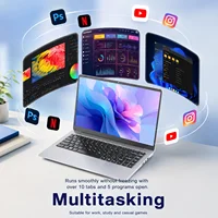 Ordinateur portable 14 pouces, 8 Go de RAM, 128 Go de SSD, PC portable 2,56 GHz Quad Core, ultra fin et léger, pour étudiants, avec WiFi, Bluetooth, écran HD, compatible Windows 10, pour le bureau, les études, argenté 6