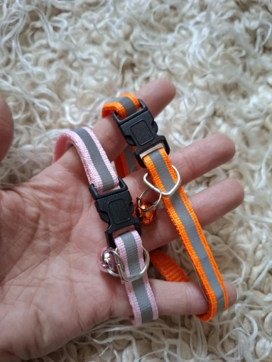 2Pcs/Pack 12 Colors Reflective Adjustable Cats And Small Dogs Collars photo review