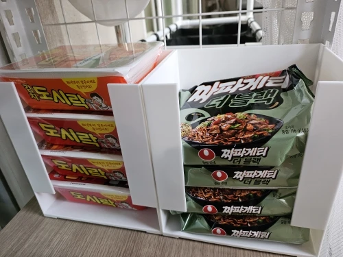 Korea Ramen Storage Box Kitchen Instant Noodle Cup Tissue Storage Bins Facial Mask Storage Box Multi-function Tabletop Organizer photo review