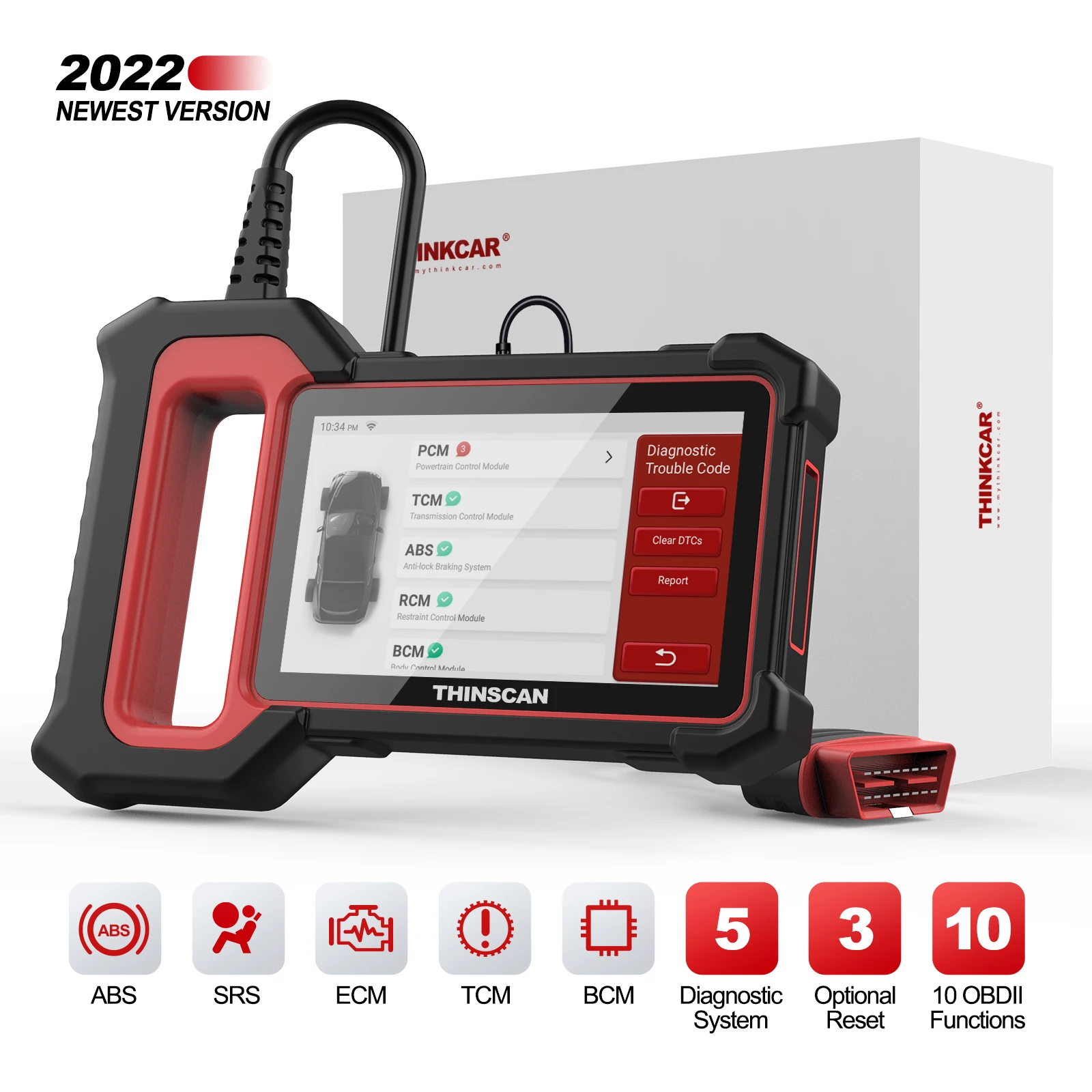 Escáner OBD2 THINKSCAN 662 - Diagnóstico Para ECM, TCM, ABS, SRS - 12 Restablecimientos, Actualizaciones Gratuitas De Por Vida