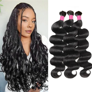 Bulk Raw Hair Human Hair Body Wave Bulk Braiding Hair 100g No Weft Unprocessed Remy Human Hair Extensions For Braiding 1