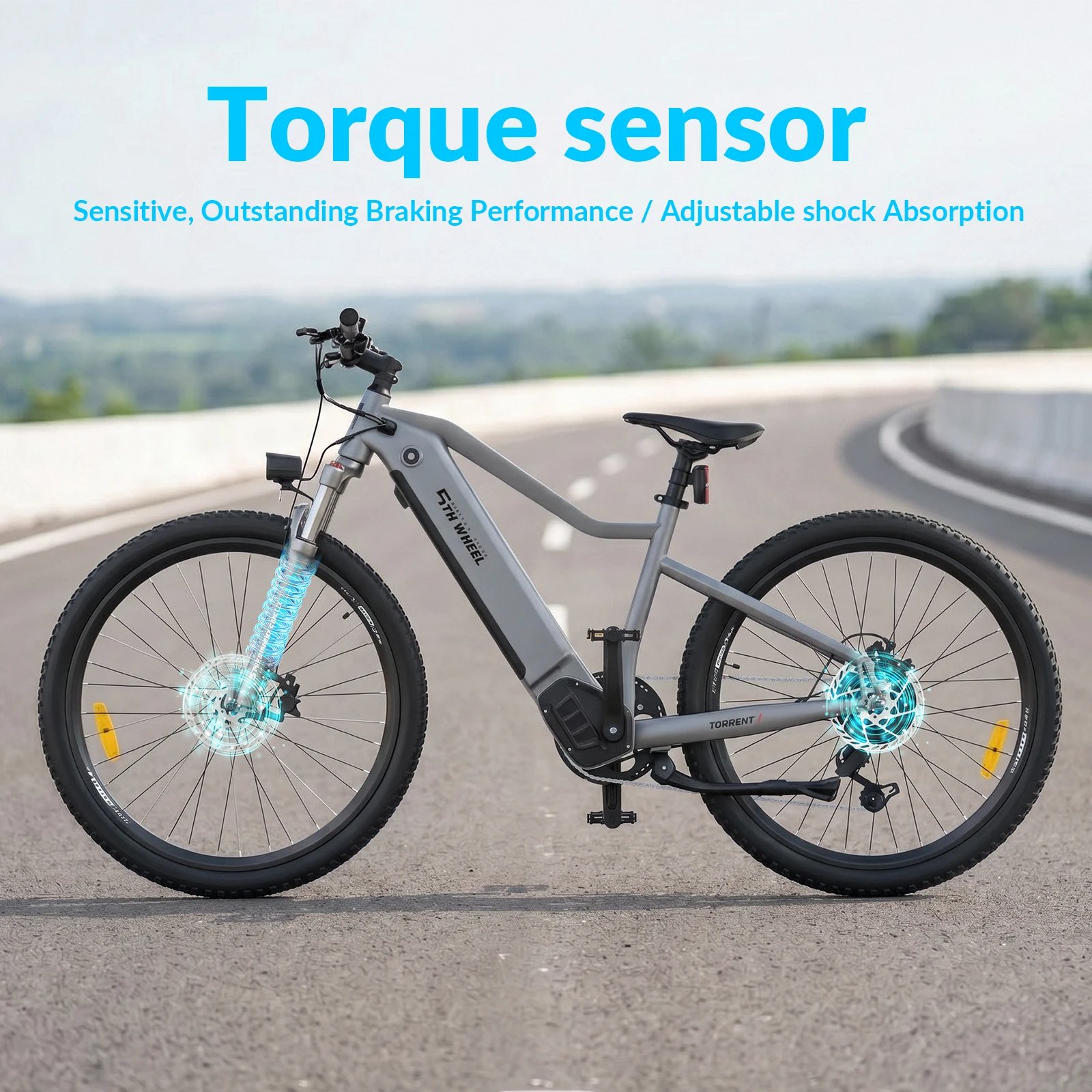 5TH WHEEL Electric Bike for Adults, 27.5" City E-Bike with Removable 48V 14.7Ah Battery, Up to 100KM Range, Torque Sensor, 25KM/H Urban Commuter Bicycle for Daily Travel 6 5TH WHEEL Electric Bike for Adults, 27.5" City E-Bike with Removable 48V 14.7Ah Battery, Up to 100KM Range, Torque Sensor, 25KM/H Urban Commuter Bicycle for Daily Travel - Image 6