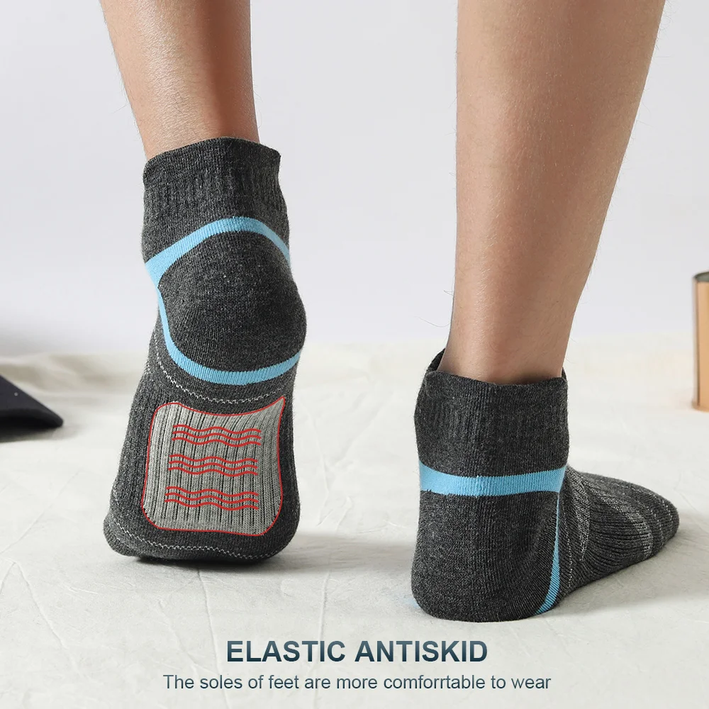 5 Pairs High Quality Socks Men Summer Outdoor Casual Cotton Socks Short Breathable Black Ankle Socks Run Sports Socks Size 38-45 4