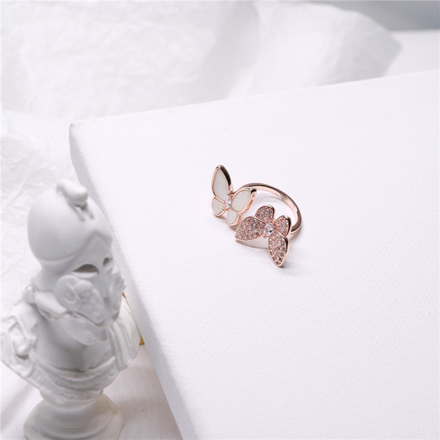 Silver Color Dancing Moving Butterfly Rings Dainty Insect Minimalist Rings For Women French Jewlery 2022 Trend Anillos