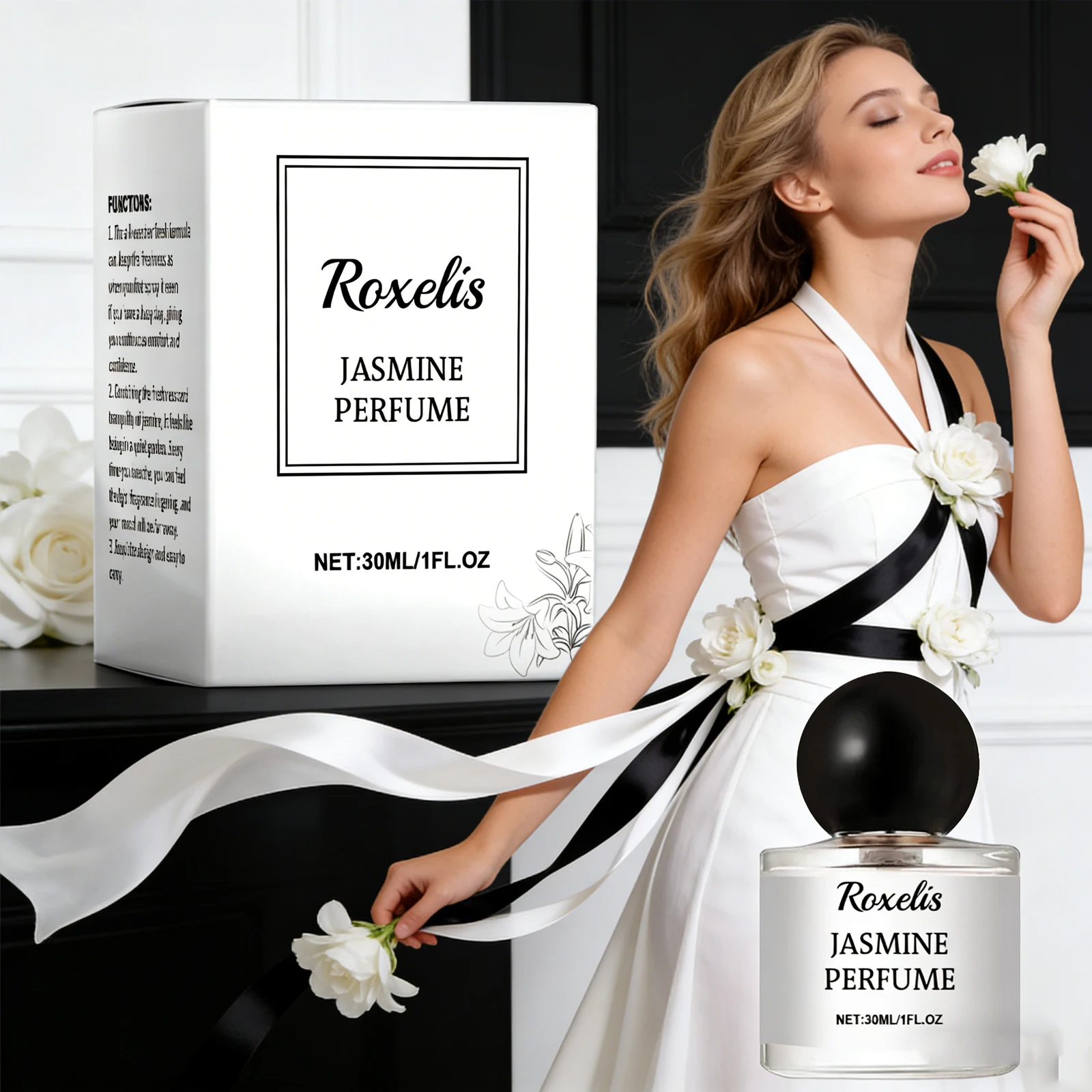 ROXELIS 30ml Jasmijnparfum Fris en langdurig Geavanceerde, eenvoudige verpakking Jasmijngeur Laat je vrouwelijke glamour zien_voghion.com