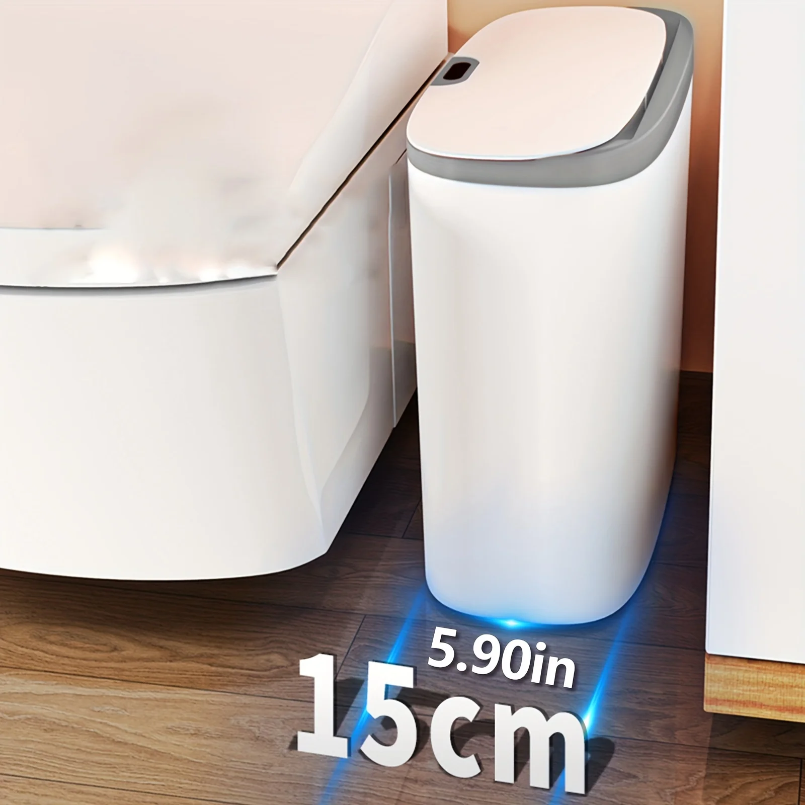 Motion Sensor Trash Can - 13L Automatic Waterproof Bin for Bathroom Kitchen Office Bedroom
