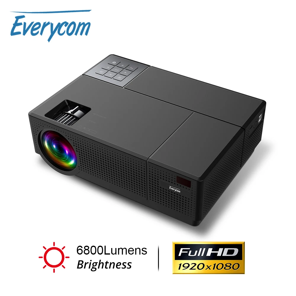 

Everycom M9 CL770 Native 1080P Full HD 4K Projector LED Multimedia System Beamer 6800 Lumens Auto Keystone Home Cinema Speaker*2