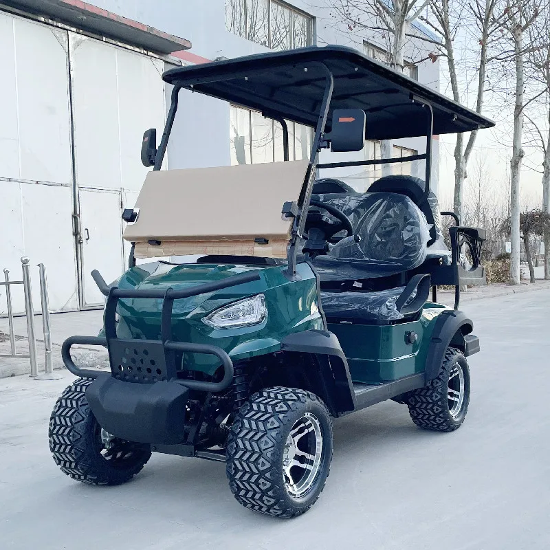 Nuovo 2024 Pannello Solare Nero Golf Cart 4 Passeggeri Street Legal Utility Electric Golf Club Car Potente Controller Motore Ac 5Kw