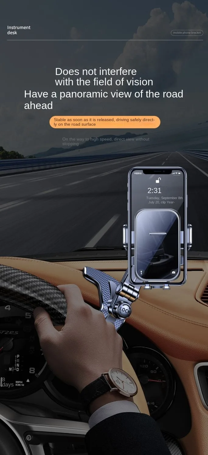 Mobile Phone Car Holder New Style Central Control Instrument Panelmulti-functional Car Universal Navigation Special Fixed