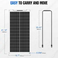 Panneau solaire flexible monocristallin ECO-WORTHY 100W 12V avec câble de charge pour camping-car, voiture, bateau, batteries 12V 7