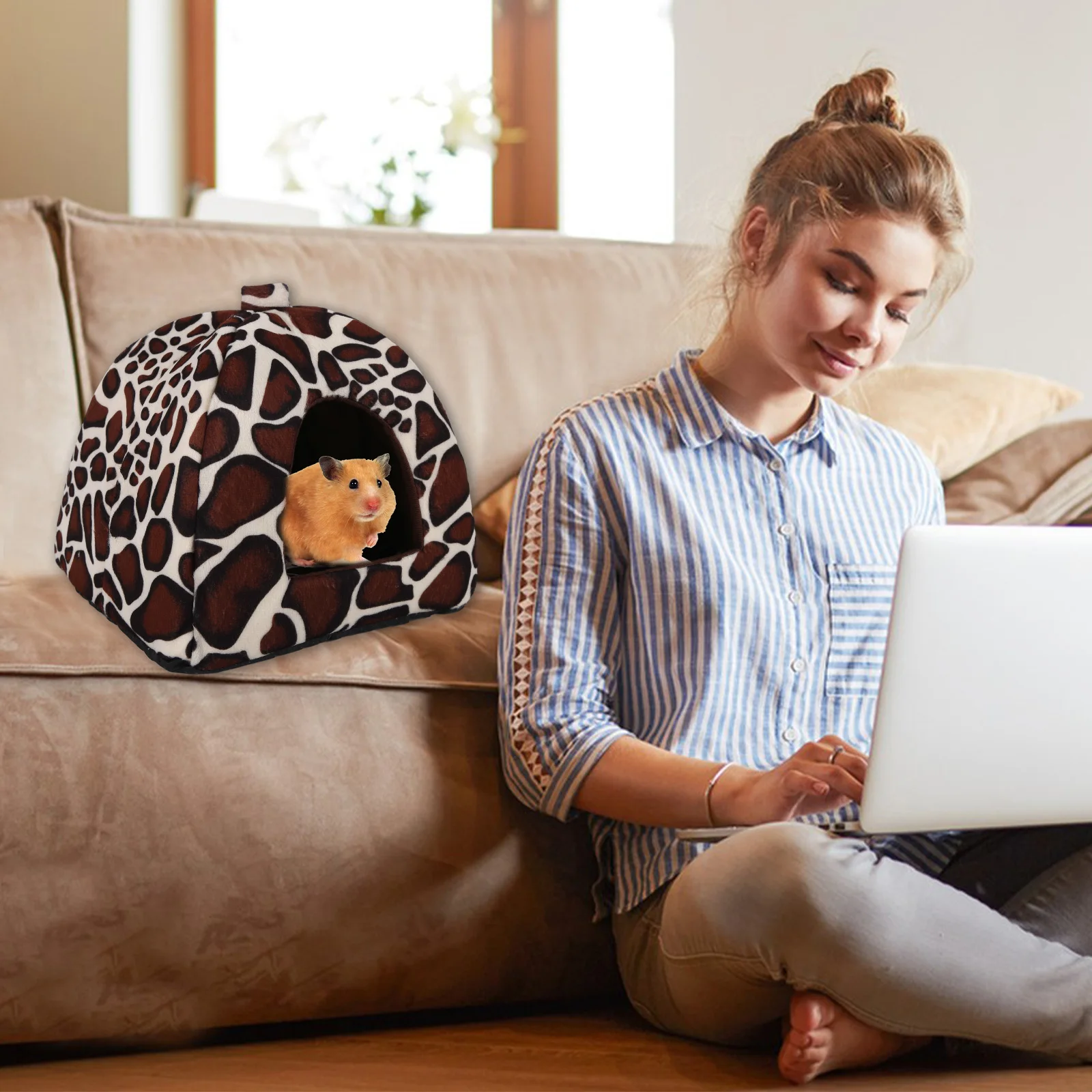 기니피그 침대 하우스, 기니피그 침대 은신처, 이동식 패드가 있는 동굴, 햄스터 침대, 토끼 집, 작은 동물 애완 동물