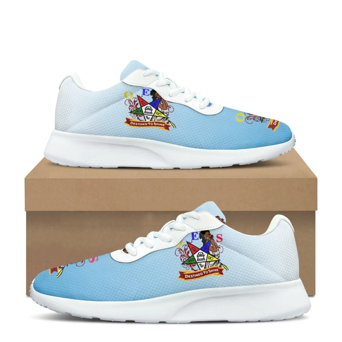 OES Sistars Order Of Eastern Pattern Fashion Air Mesh Breathable Women Casual Shoes Cozy Soft Shock Absorbing Non-slip Sneakers