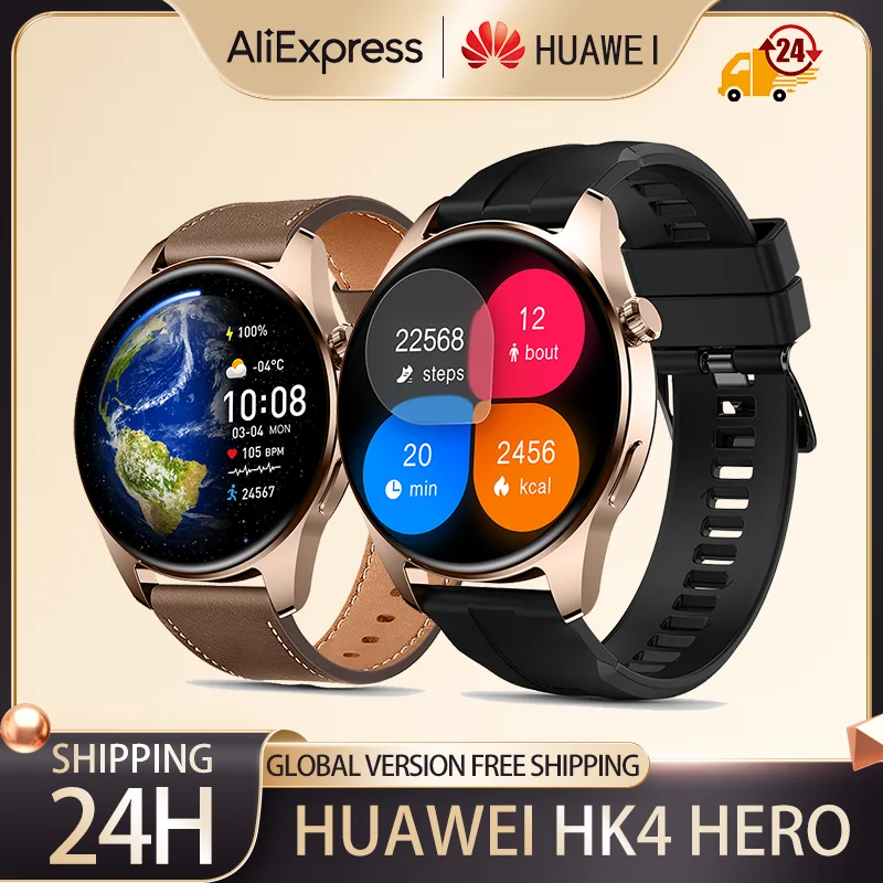 Huawei HK4 Hero Smart Watch 2023 Alomed Screen NFC Health Monitor Men
