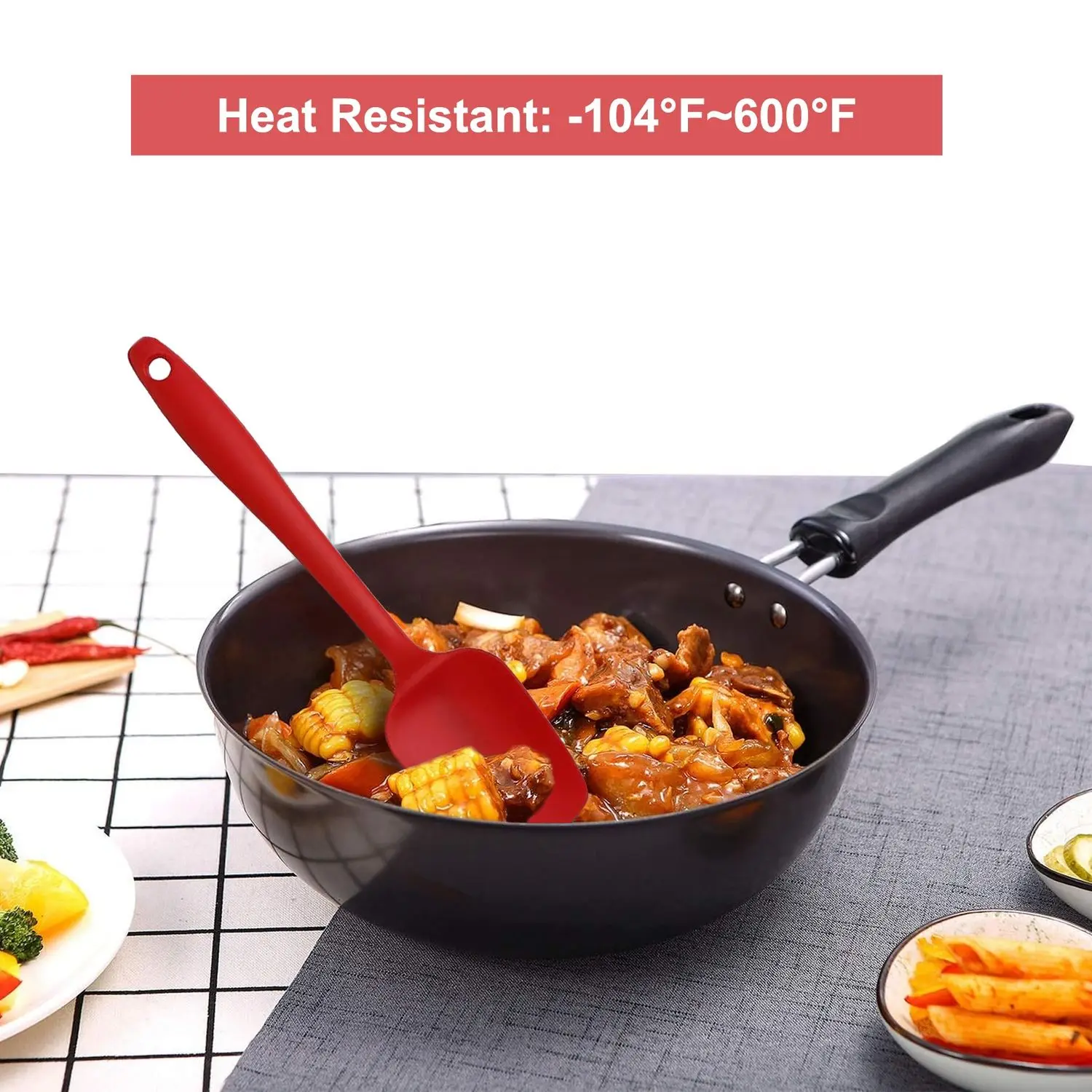 Silicone Spatula Silicone Spoon Set, Spatulas Heat Resistant, Spatula For Cooking, Integrated Cooking Mixing B