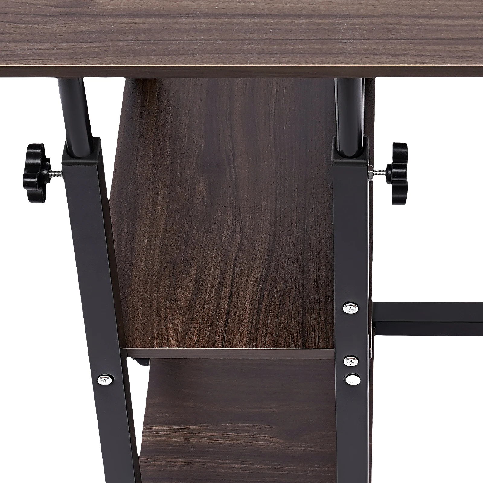 C-Shaped Side Table Adjustable, Height Adjustable C Table with Wheels and Storage Shelves for Couch Bed Recliner Density Board 6