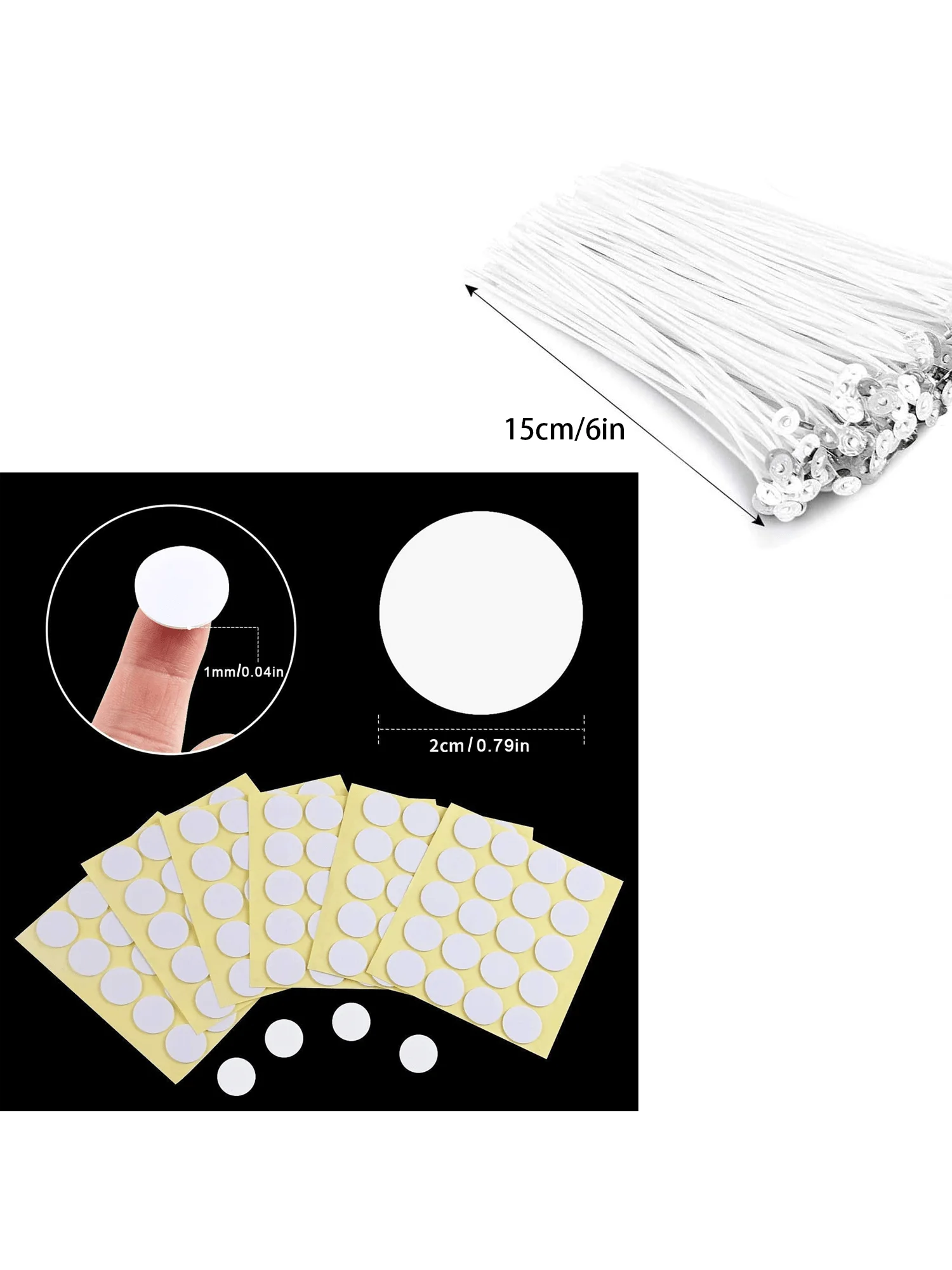 210 Pieces/Set 100 Pieces 6inch Candle Wick 100 Pieces Candle Wick Stickers 10 Wooden Wick Centering Device Soy Beeswax Making Candles DIY candle making tools