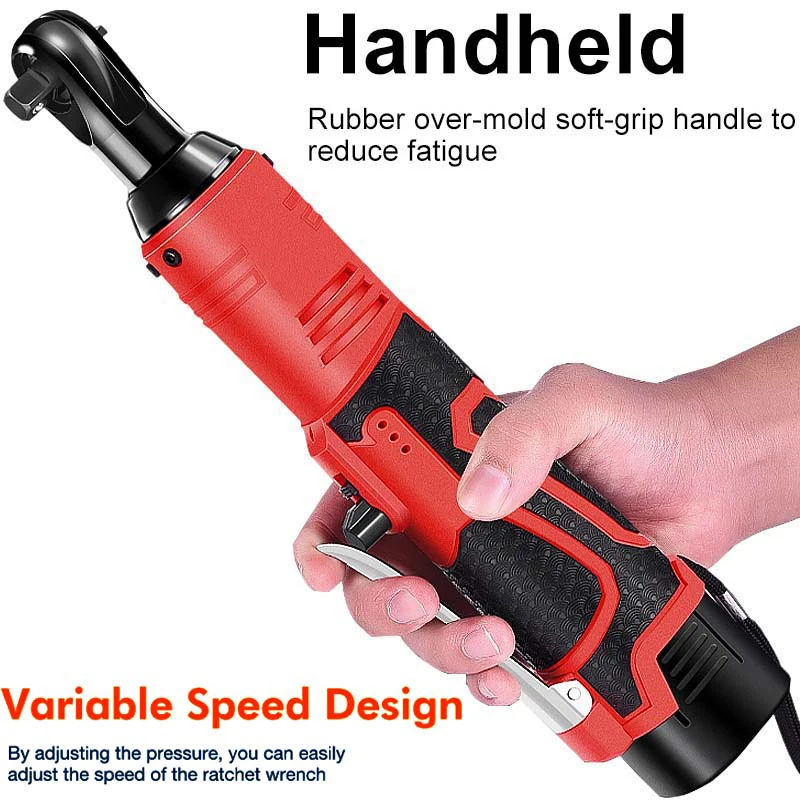12V/18V Impact Wrench Cordless Rechargeable Electric Wrench 3/8 Inch Right Angle Ratchet Wrenches Impact Driver Power Tool 5