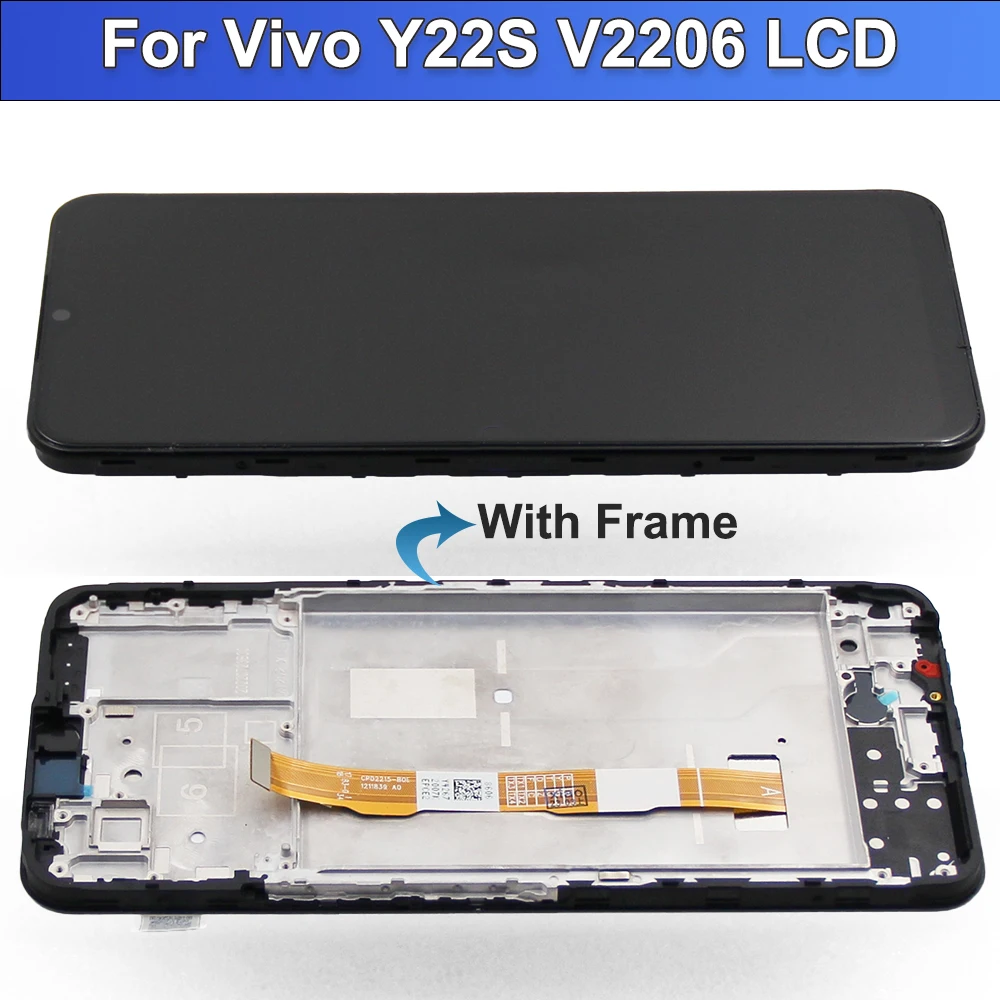 6.55 OEM Vivo Y22 V2207 LCD 디스플레이 터치 스크린 디지타이저 어셈블리 vivo Y22s V2206 LCD 프레임 수리 부품