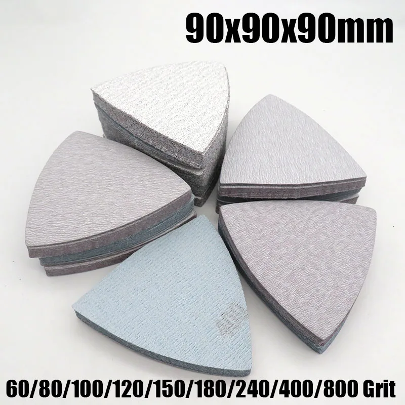 

Треугольная наждачная бумага с липучками 90x90x9 0 мм, зернистость 60-1000