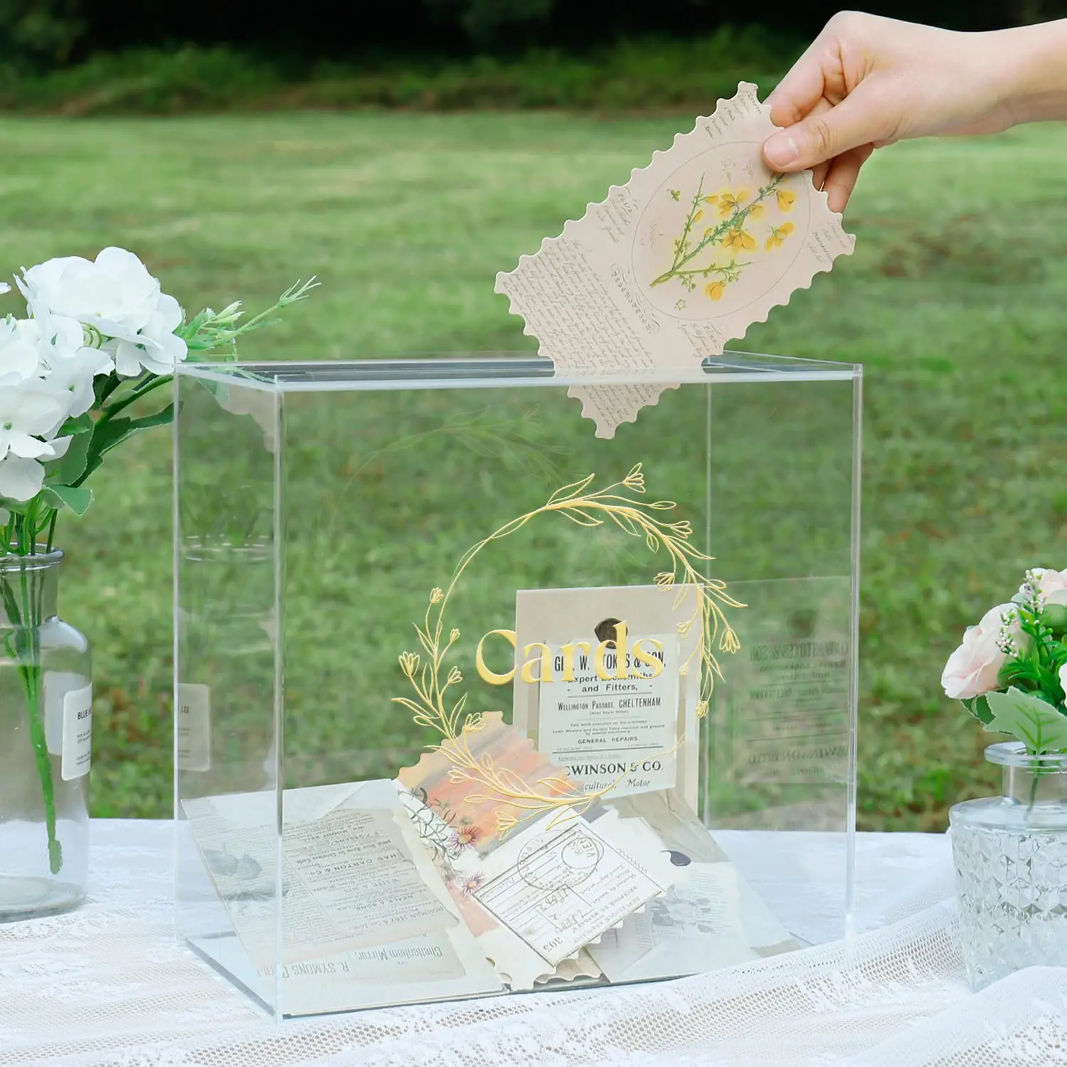 Source Elegant Clear Acrylic Wedding Card Box with Slot Wedding