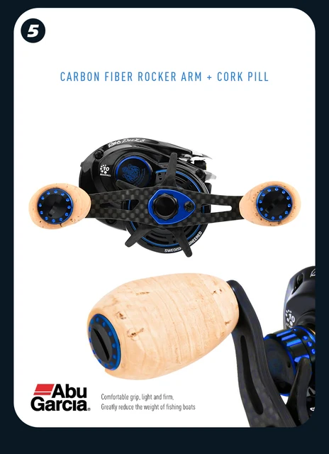 Abu Garcia Original Revo Deez8 Baitcasting Fishing Reel C6 Carbon Fiber  Side Cover+rocker Arm Cork Pill Magnetic Break System - Fishing Reels -  AliExpress