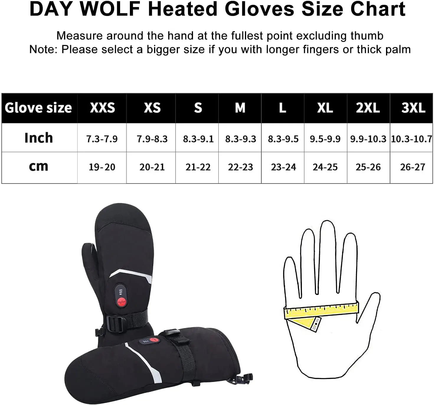 Heated Mittens for Men and Women, Rechargeable Battery, Ski Gloves for Winter Sports, Snowboard, Camping, Motorcycle Glove