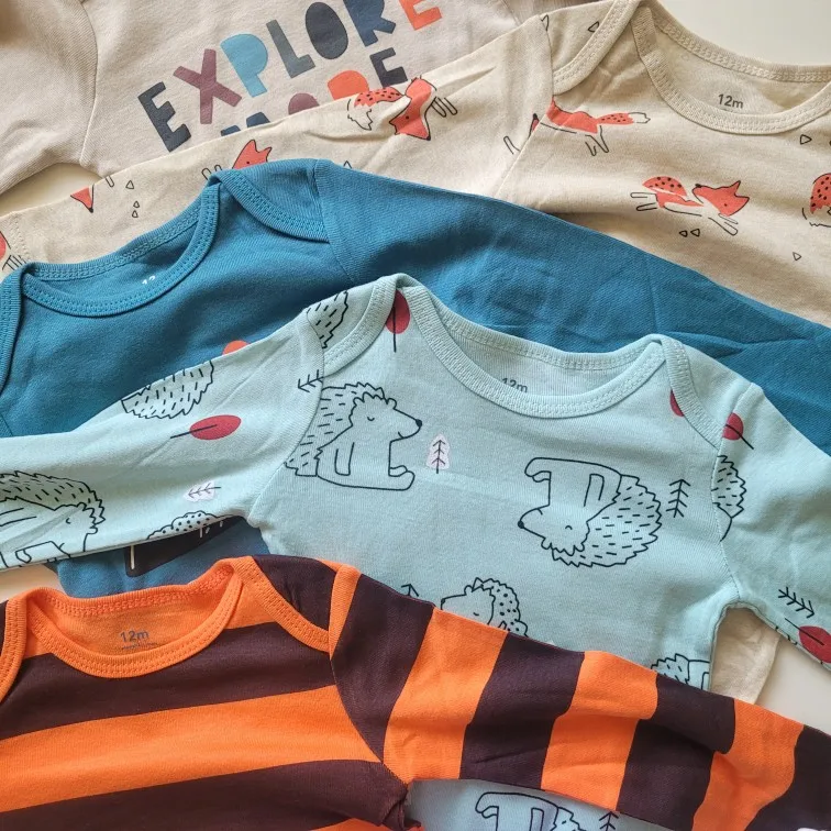 Body para bebé, conjunto de ropa para recién nacido de 5 piezas, ropa para niña pequeña, monos 100% de algodón suave para bebé, monos para bebé de dibujos animados photo review