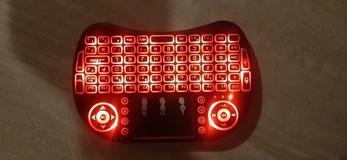 i8 Wireless Air Mouse Keyboard with Multicolor Backlight photo review