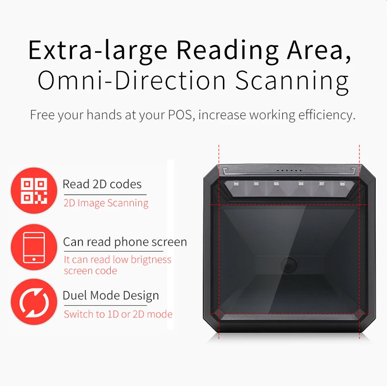 Handsfree 2d 1d scanner de código de