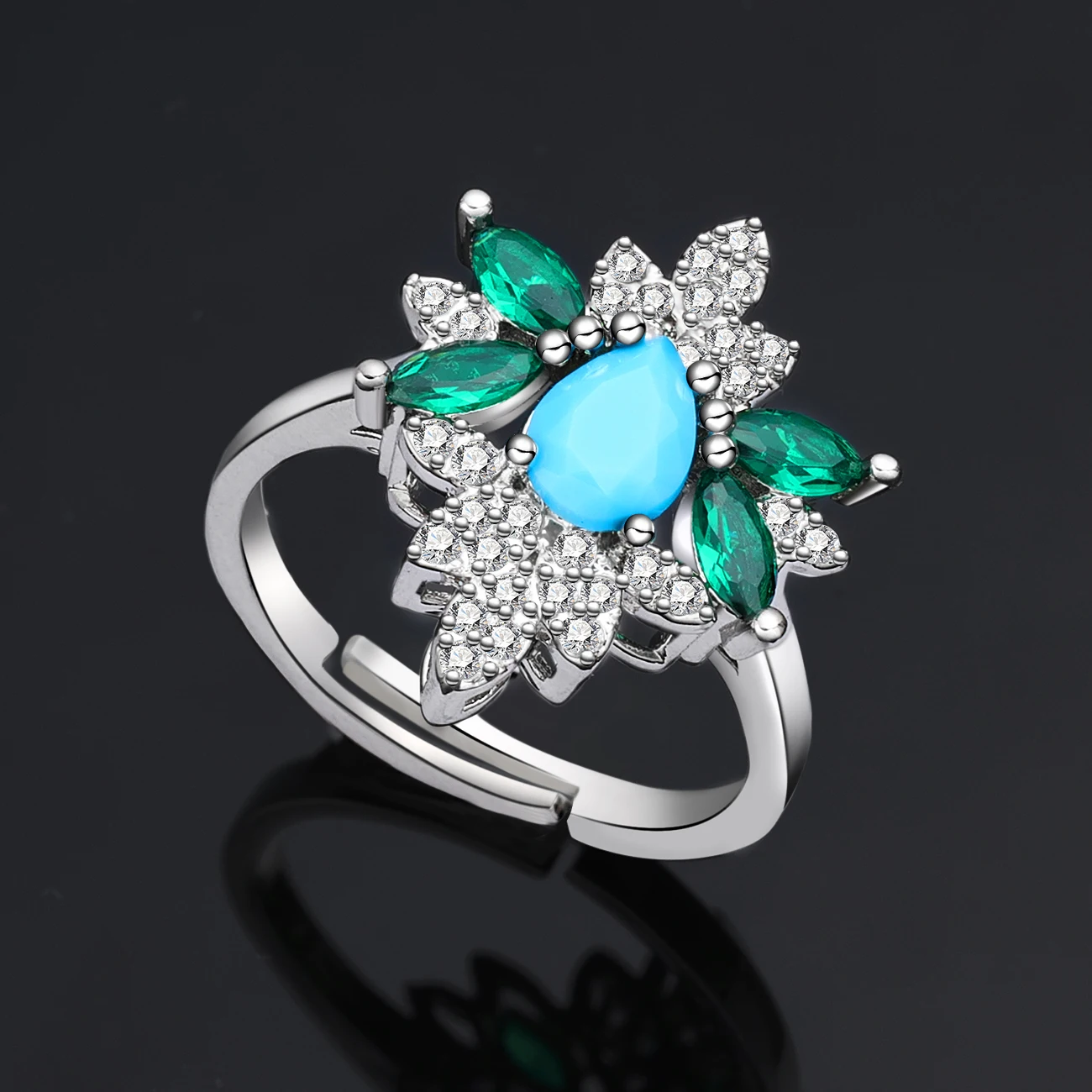 طقم مجوهرات زفاف فيروزي فاخر