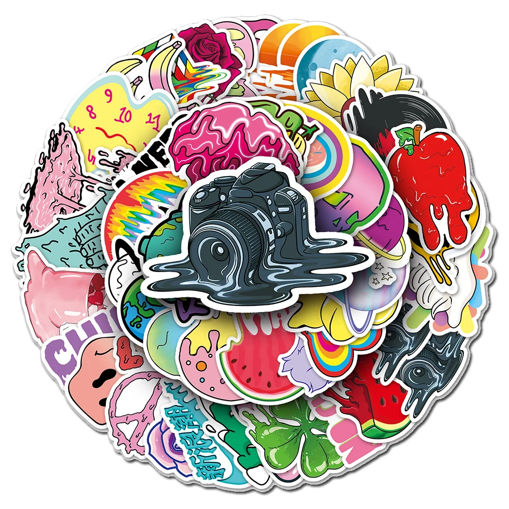 

10/30/50PCS Aesthetic Melt Stickers Cartoon Graffiti Decals Kids Toys DIY Laptop Phone Fridge Notebook Suitcase Creative Sticker