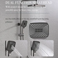 Smesiteli Gun Gray Brass Thermostat Shower System Sets Diverter Valve Kit Mixer Tap Hand Held Head Wall Spout Bathroom Faucet 2