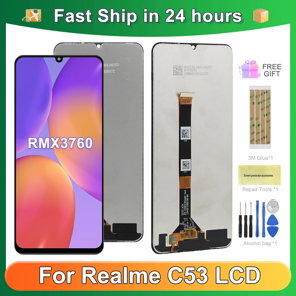 

For OPPO 6.74''Realme C53 For Ori RealmeC53 RMX3760 LCD Display Touch Screen Digitizer Assembly Replacement