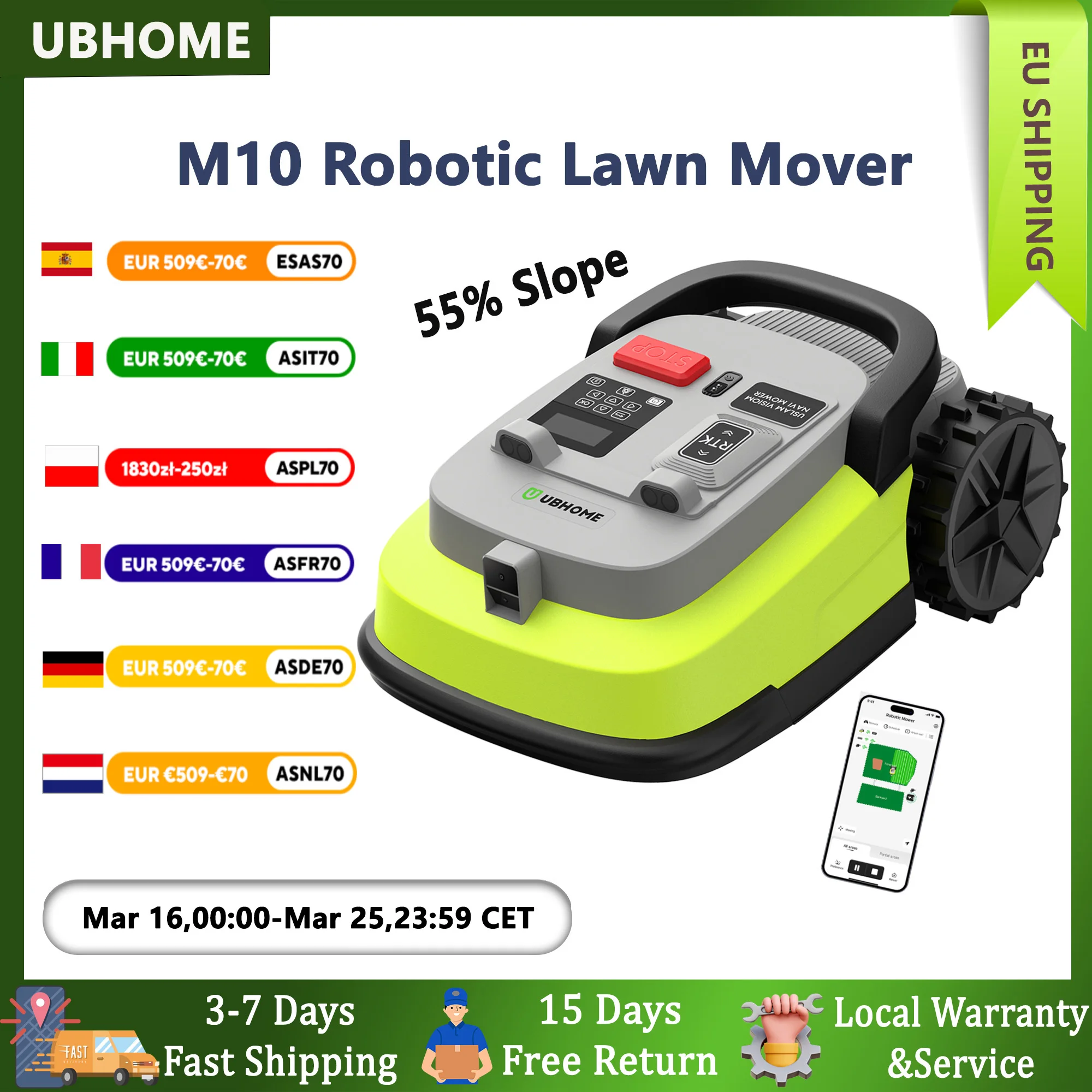 Kosiarka robot UBHOME M10 z Polski za $1103.84 / ~4166zł