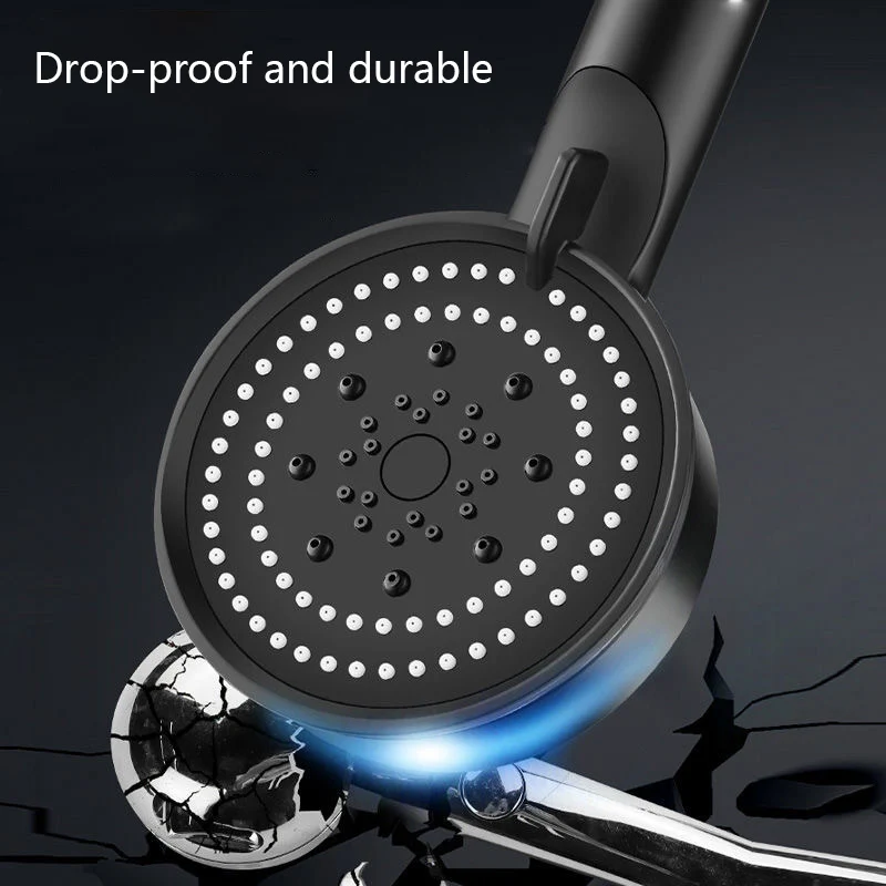 High Pressure Shower Head 5 Modes Adjustable Showerheads with Hose Water Saving One-Key Stop Spray Nozzle Bathroom Accessories 4