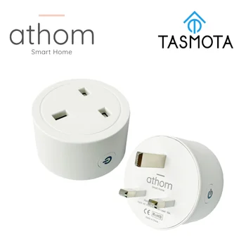 Athom-스마트 홈 preflased TASMOTA WiFi 플러그, 가정용 비금속 전기 소비 모니터링 16A 영국 표준