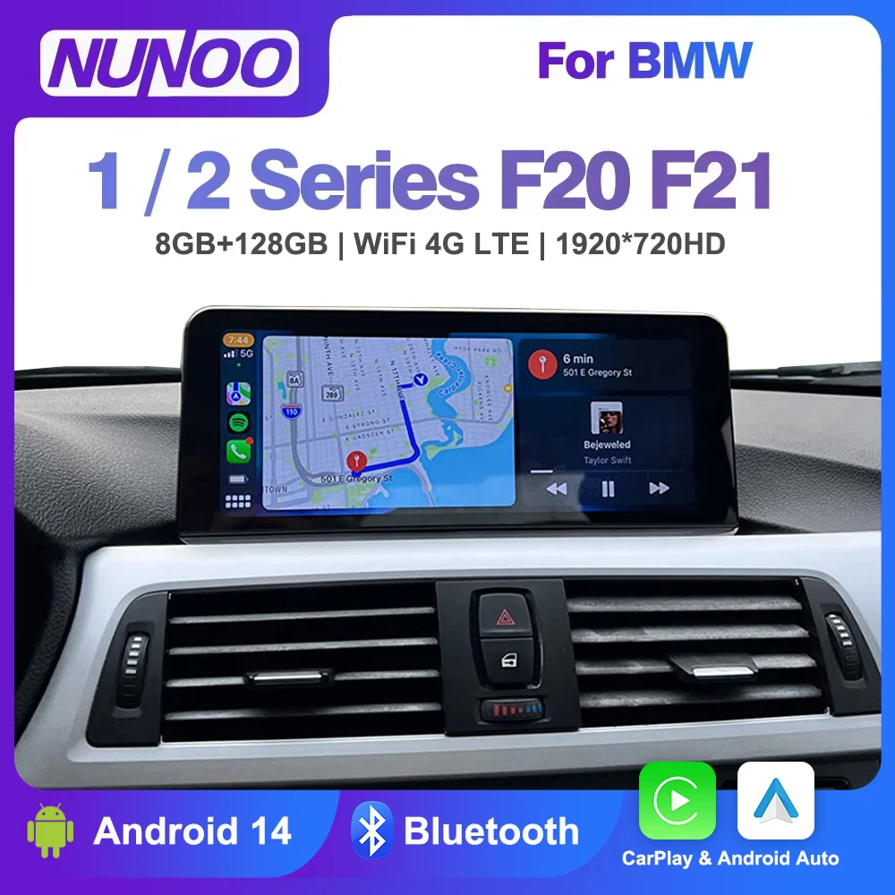New Android 14 Wireless Carplay Screen For BMW F20 F21 1 2 Series