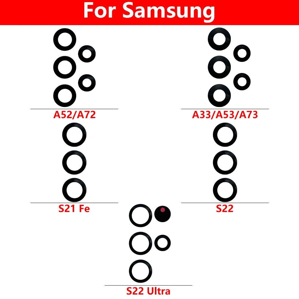 Premium Rear Back Camera Glass Lens Replacement with Adhesive Sticker